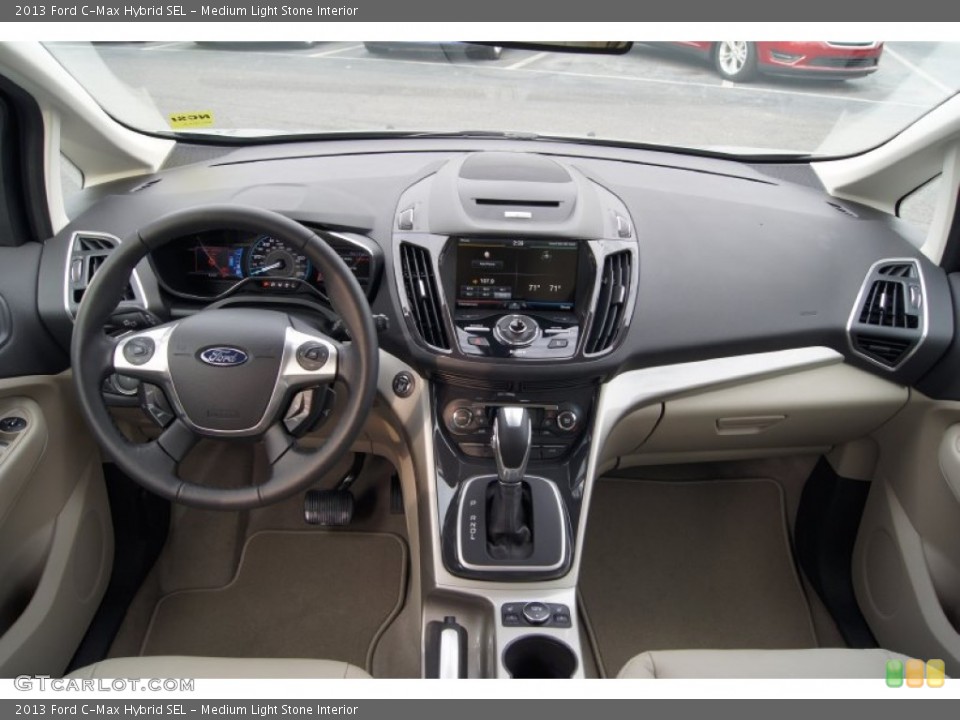 Medium Light Stone Interior Dashboard for the 2013 Ford C-Max Hybrid SEL #74582386