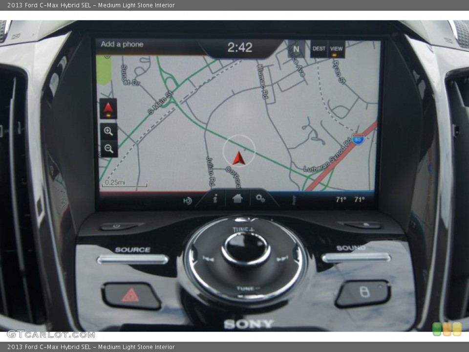 Medium Light Stone Interior Navigation for the 2013 Ford C-Max Hybrid SEL #74582720