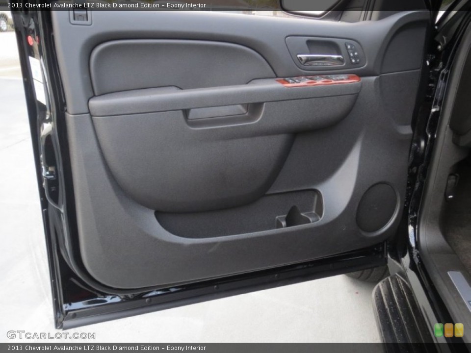 Ebony Interior Door Panel for the 2013 Chevrolet Avalanche LTZ Black Diamond Edition #74583014