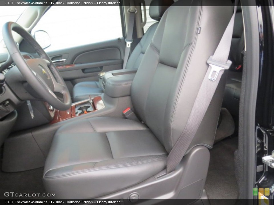 Ebony Interior Front Seat for the 2013 Chevrolet Avalanche LTZ Black Diamond Edition #74583077