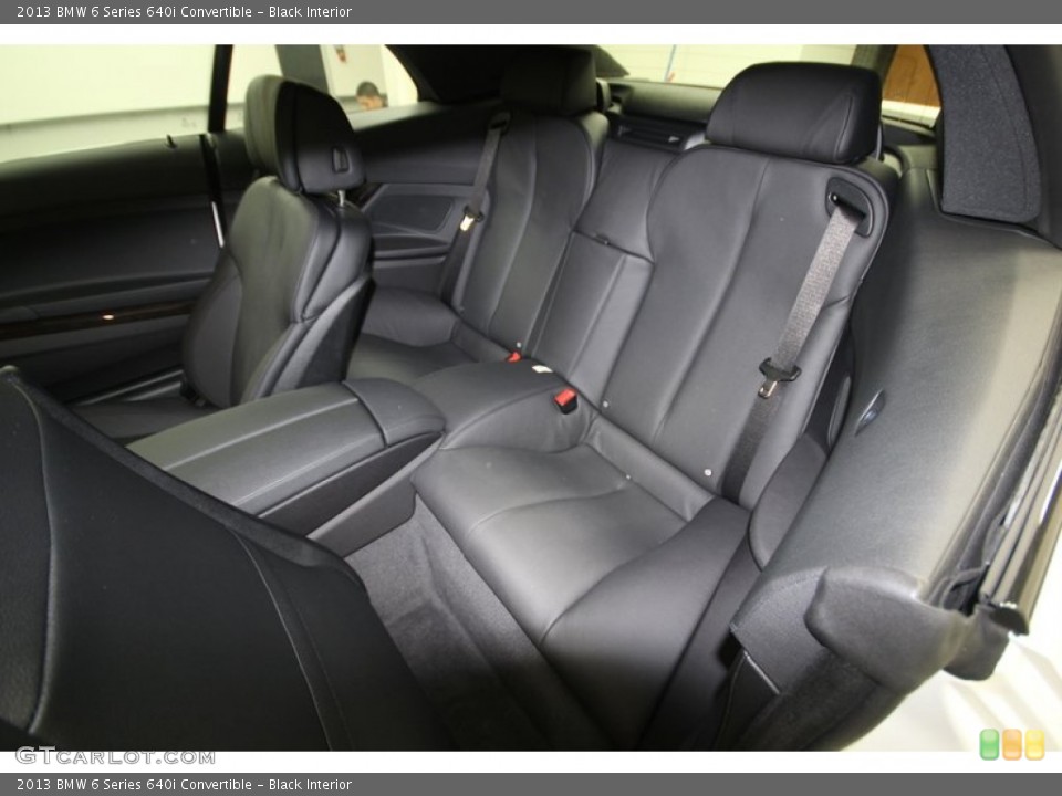 Black Interior Rear Seat for the 2013 BMW 6 Series 640i Convertible #74587057