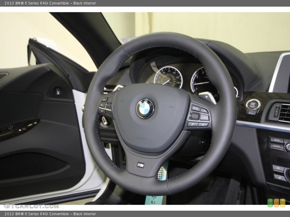 Black Interior Steering Wheel for the 2013 BMW 6 Series 640i Convertible #74587318