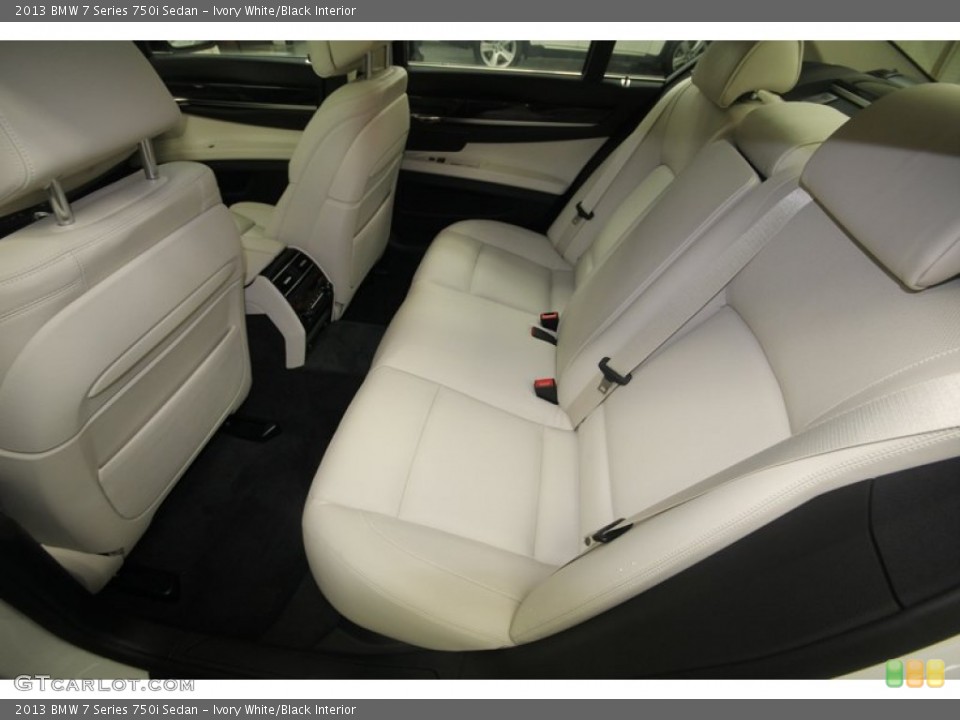 Ivory White/Black Interior Rear Seat for the 2013 BMW 7 Series 750i Sedan #74588753