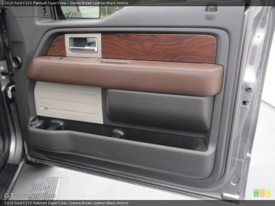 Sienna Brown Leather/Black Interior Door Panel for the 2010 Ford F150 Platinum SuperCrew #74592065