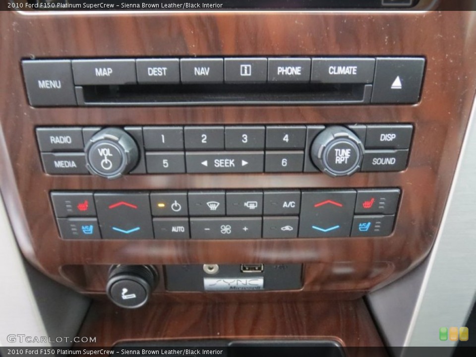 Sienna Brown Leather/Black Interior Controls for the 2010 Ford F150 Platinum SuperCrew #74592419