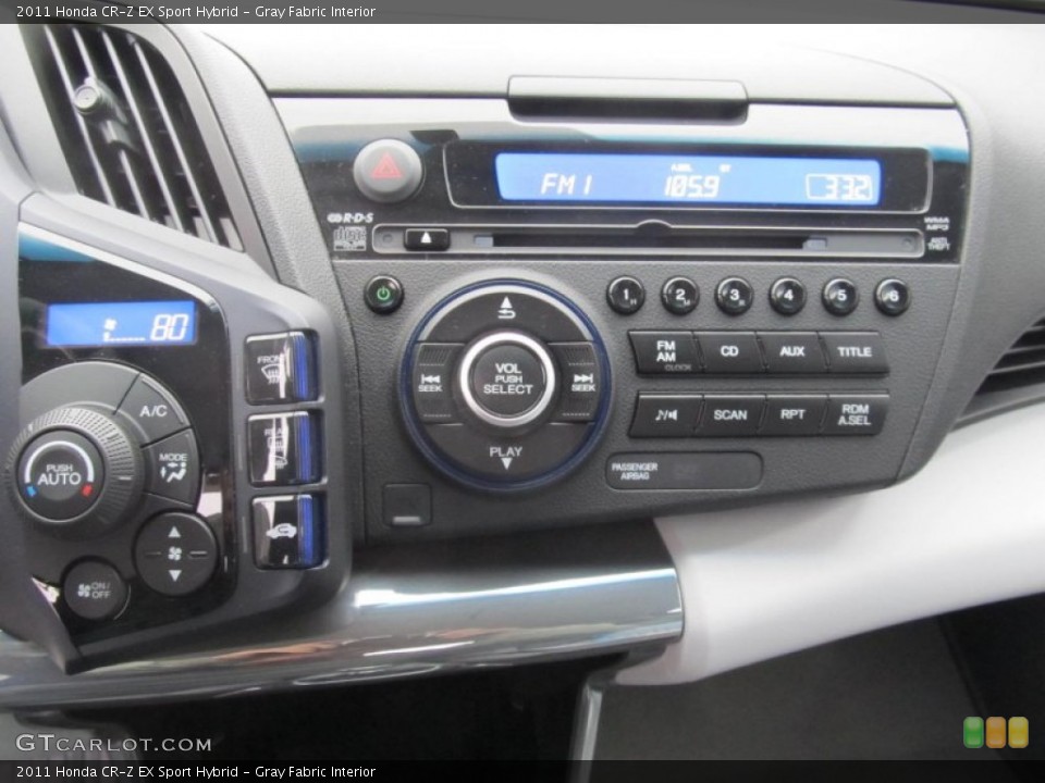 Gray Fabric Interior Controls for the 2011 Honda CR-Z EX Sport Hybrid #74597294