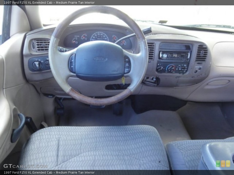 Medium Prairie Tan Interior Dashboard for the 1997 Ford F150 XL Extended Cab #74599557