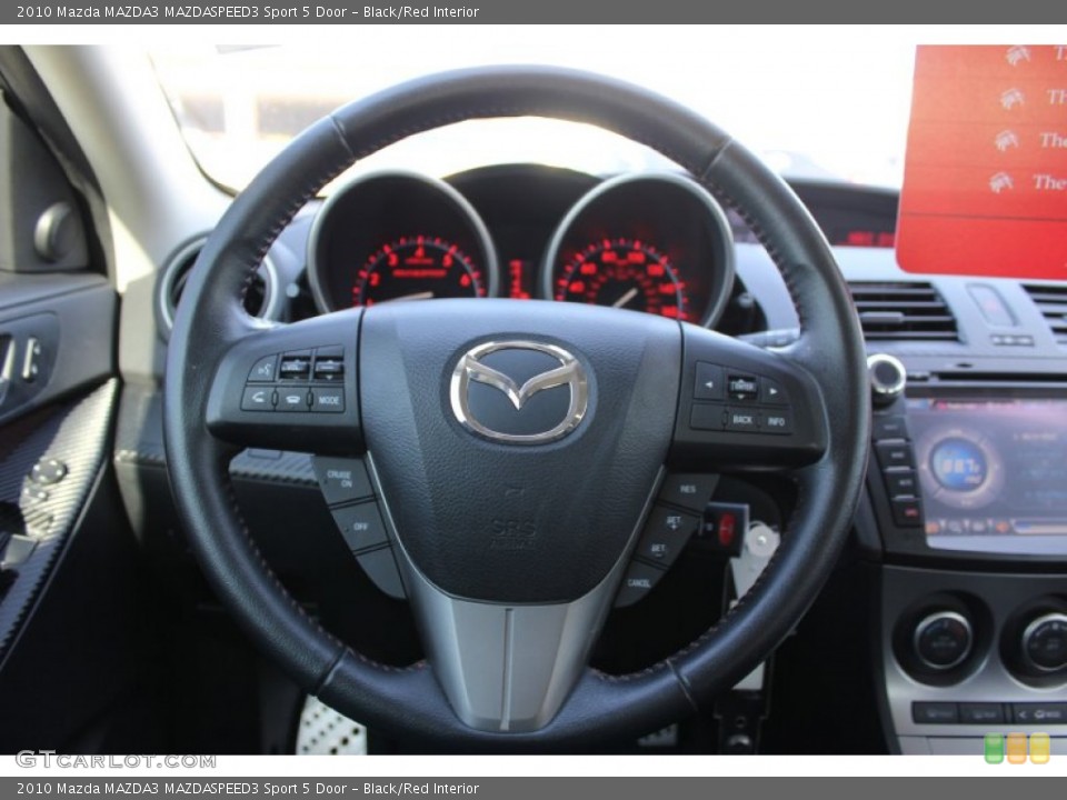 Black/Red Interior Steering Wheel for the 2010 Mazda MAZDA3 MAZDASPEED3 Sport 5 Door #74601851