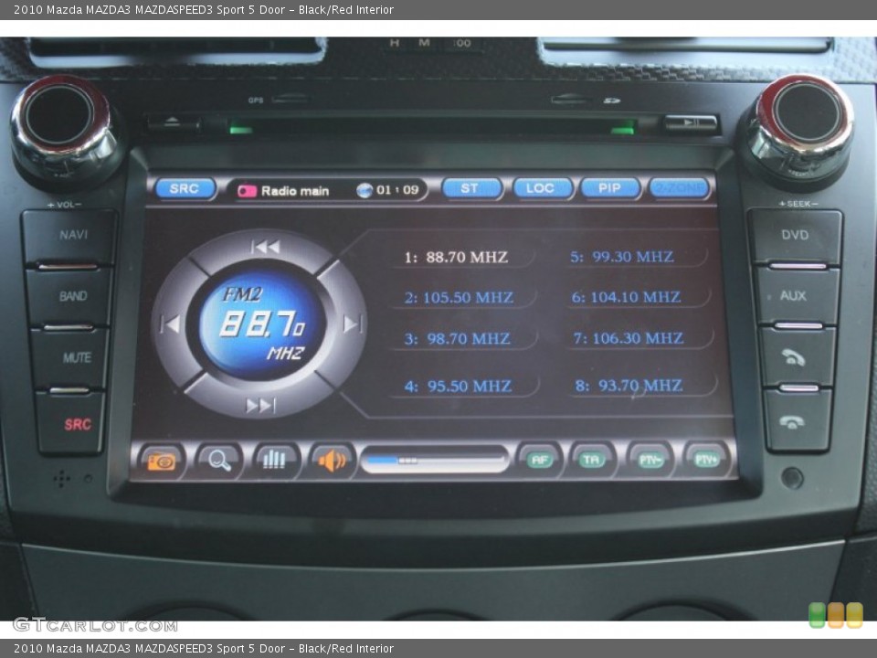 Black/Red Interior Controls for the 2010 Mazda MAZDA3 MAZDASPEED3 Sport 5 Door #74601869