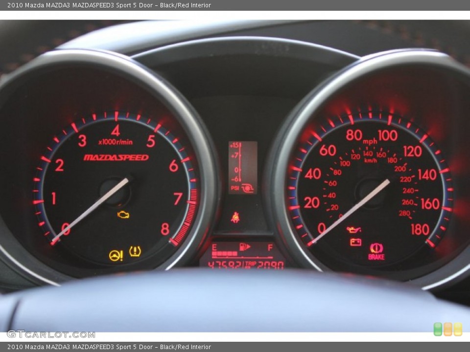 Black/Red Interior Gauges for the 2010 Mazda MAZDA3 MAZDASPEED3 Sport 5 Door #74601977