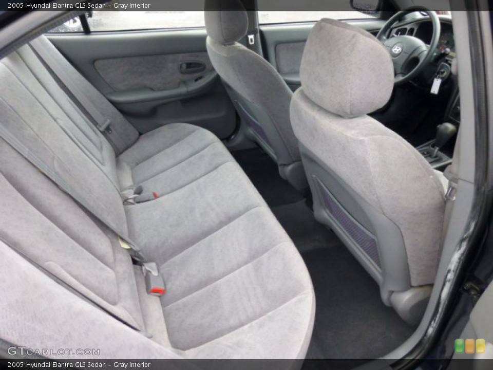 Gray Interior Rear Seat for the 2005 Hyundai Elantra GLS Sedan #74602810