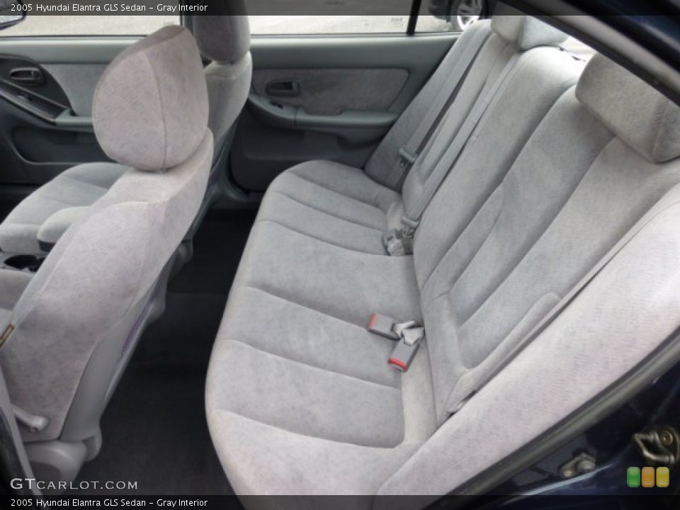 Gray Interior Rear Seat for the 2005 Hyundai Elantra GLS Sedan #74602833