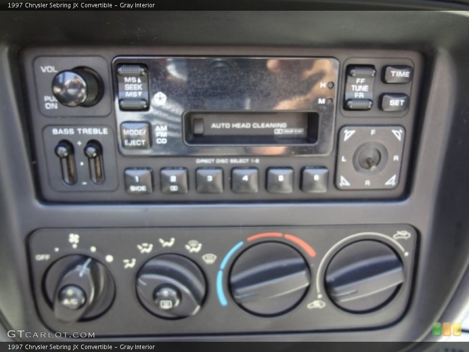 Gray Interior Controls for the 1997 Chrysler Sebring JX Convertible #74604893