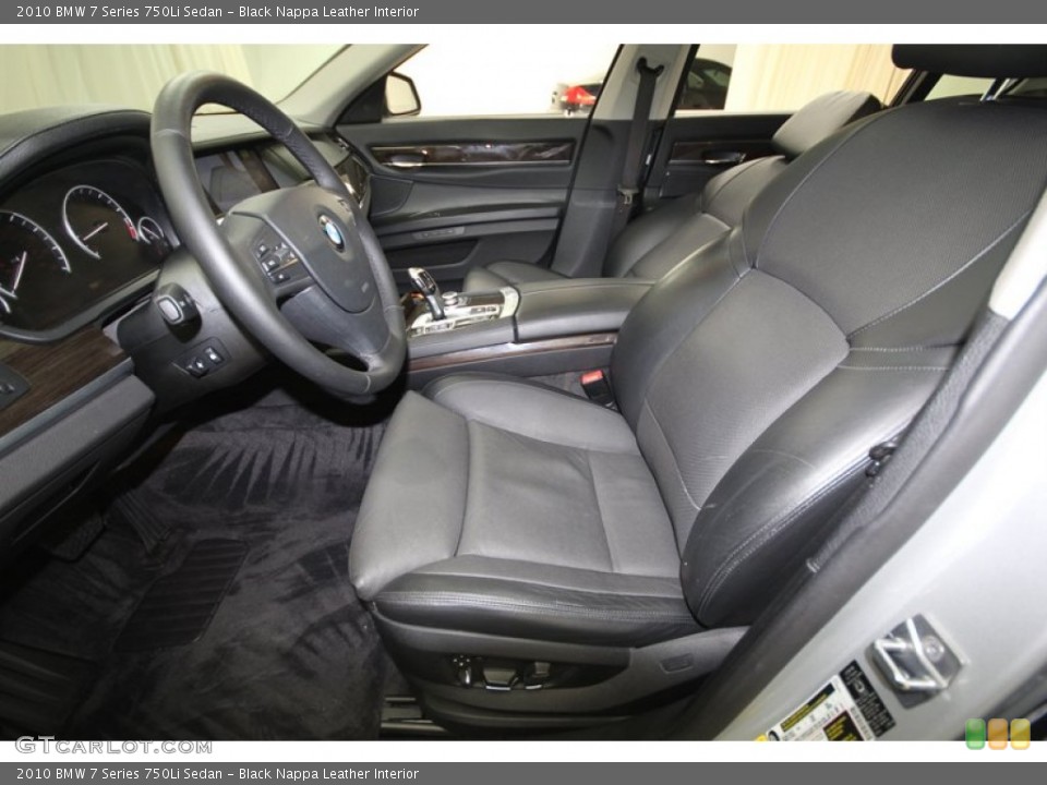 Black Nappa Leather Interior Front Seat for the 2010 BMW 7 Series 750Li Sedan #74612346