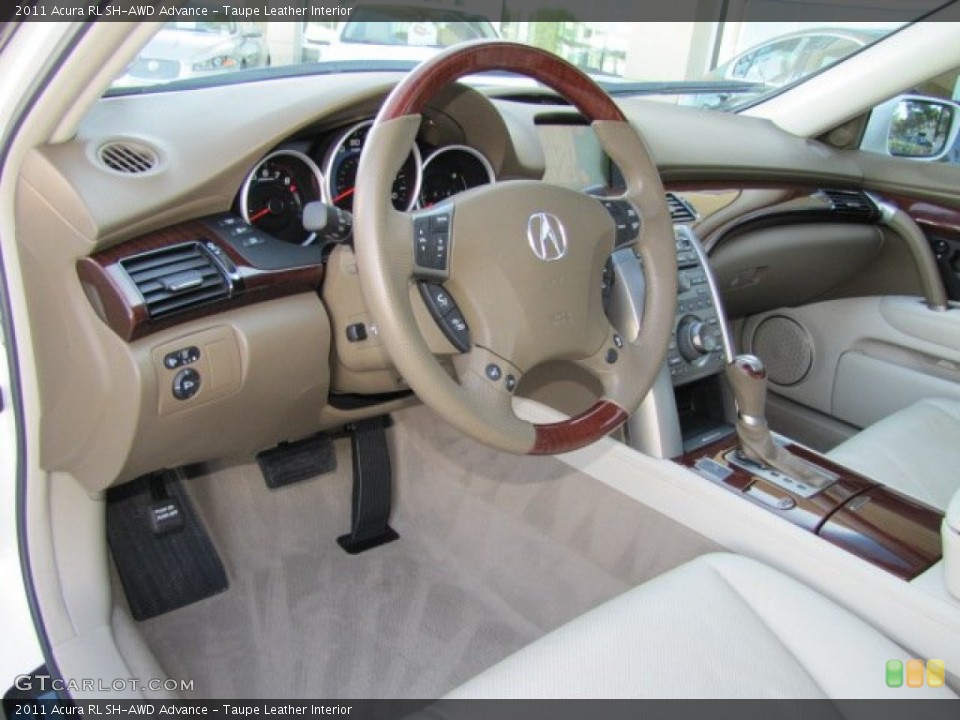 Taupe Leather 2011 Acura RL Interiors