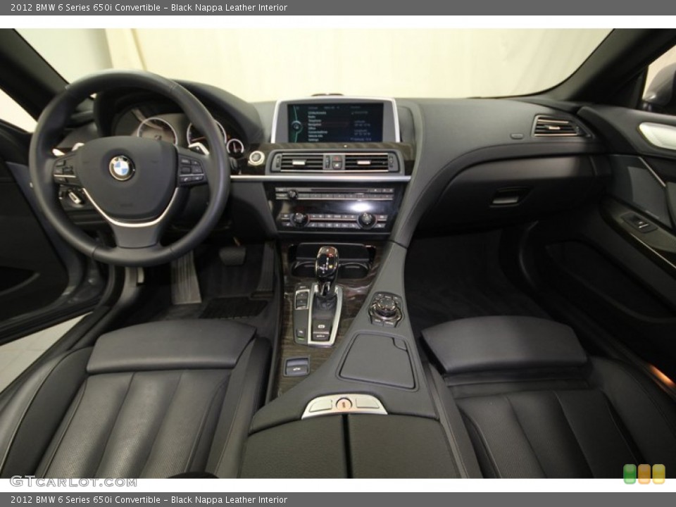 Black Nappa Leather Interior Dashboard for the 2012 BMW 6 Series 650i Convertible #74617133