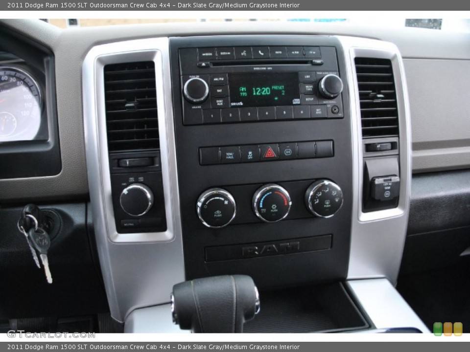 Dark Slate Gray/Medium Graystone Interior Controls for the 2011 Dodge Ram 1500 SLT Outdoorsman Crew Cab 4x4 #74625933