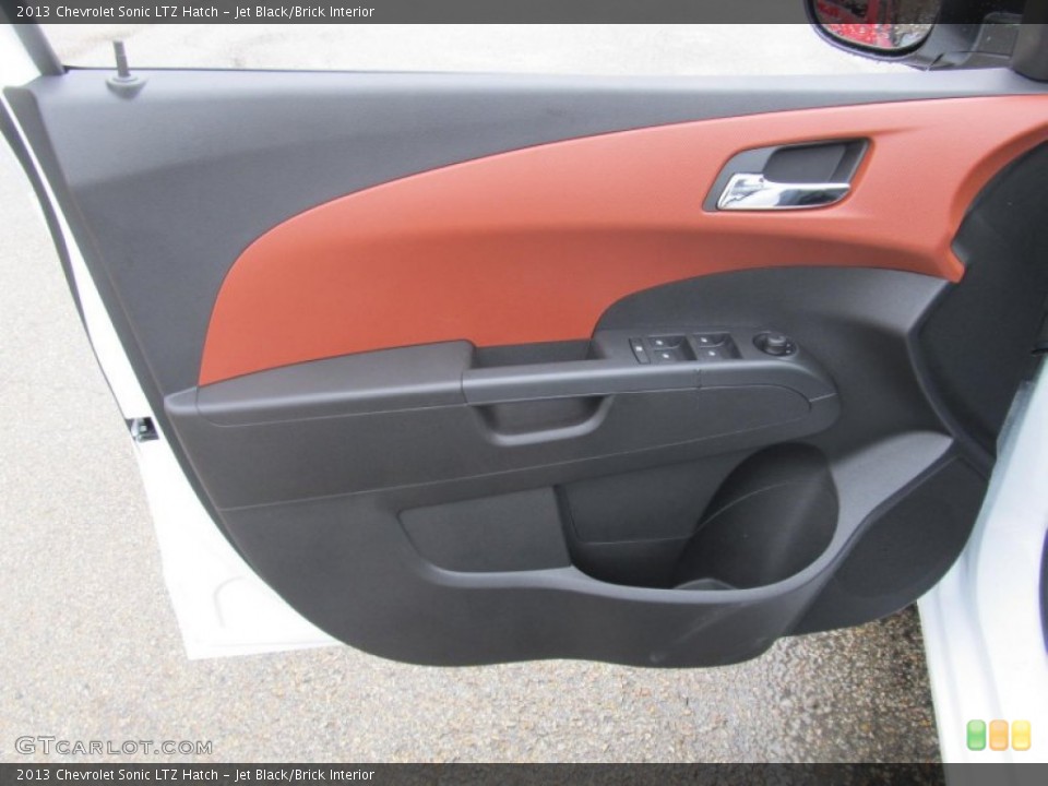 Jet Black/Brick Interior Door Panel for the 2013 Chevrolet Sonic LTZ Hatch #74636797