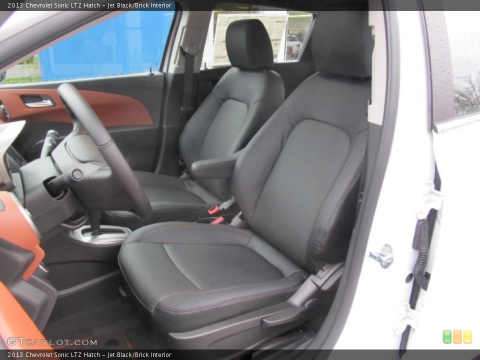Jet Black/Brick Interior Front Seat for the 2013 Chevrolet Sonic LTZ Hatch #74636832