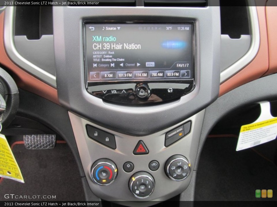 Jet Black/Brick Interior Controls for the 2013 Chevrolet Sonic LTZ Hatch #74636890