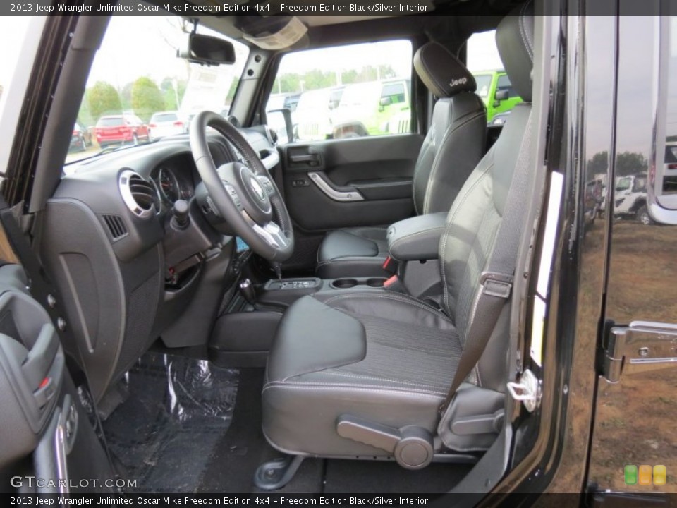 Freedom Edition Black/Silver Interior Front Seat for the 2013 Jeep Wrangler Unlimited Oscar Mike Freedom Edition 4x4 #74638511