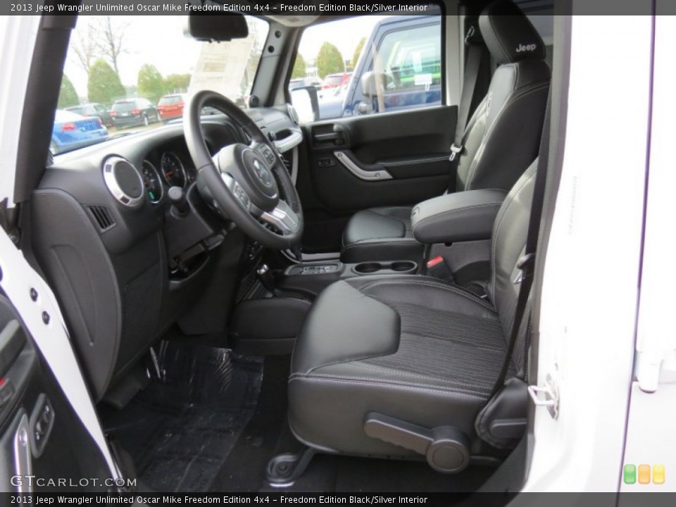 Freedom Edition Black/Silver Interior Front Seat for the 2013 Jeep Wrangler Unlimited Oscar Mike Freedom Edition 4x4 #74638766