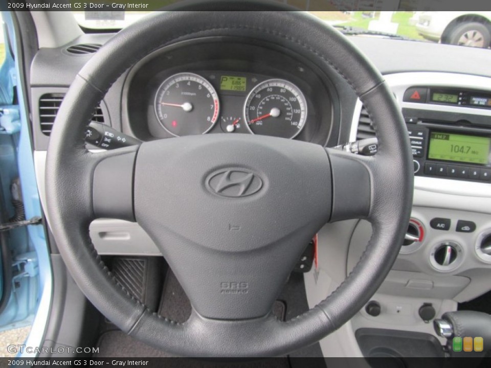 Gray Interior Steering Wheel for the 2009 Hyundai Accent GS 3 Door #74639679