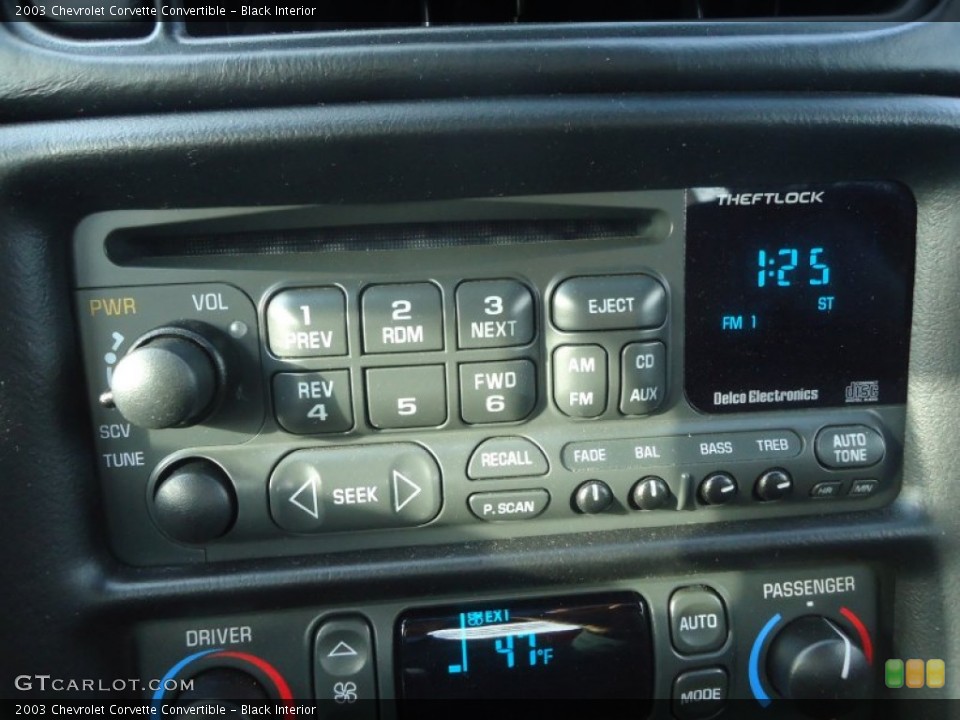 Black Interior Audio System for the 2003 Chevrolet Corvette Convertible #74640606