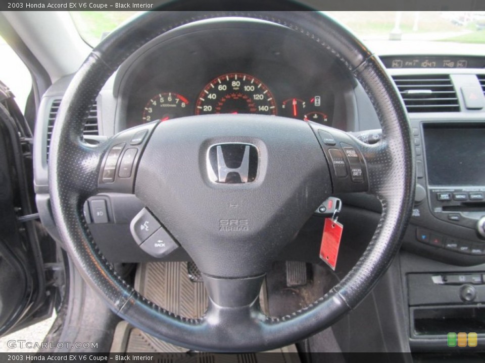 Black Interior Steering Wheel for the 2003 Honda Accord EX V6 Coupe #74641397