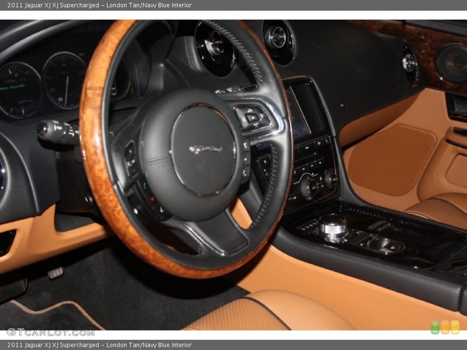 London Tan/Navy Blue Interior Steering Wheel for the 2011 Jaguar XJ XJ Supercharged #74654892