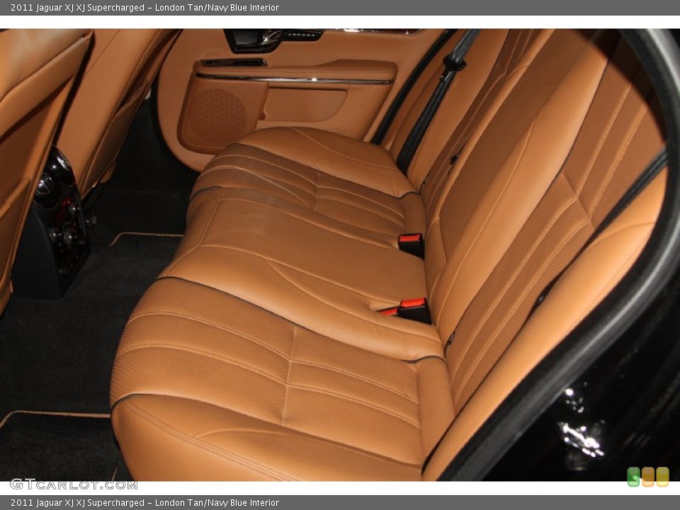 London Tan/Navy Blue Interior Rear Seat for the 2011 Jaguar XJ XJ Supercharged #74654927