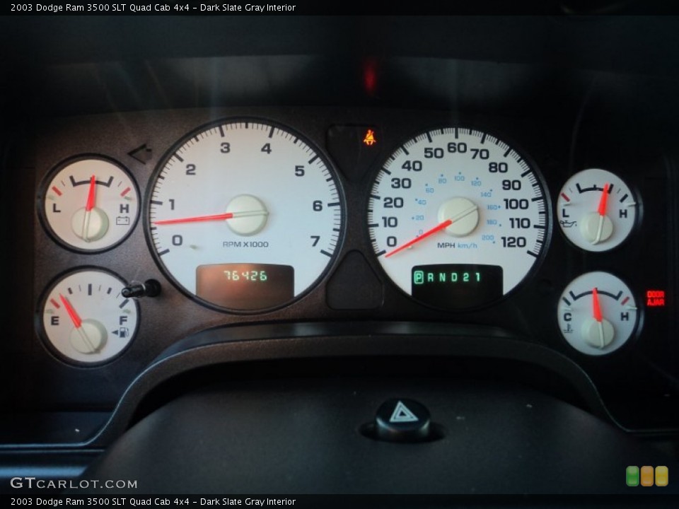 Dark Slate Gray Interior Gauges for the 2003 Dodge Ram 3500 SLT Quad Cab 4x4 #74658009