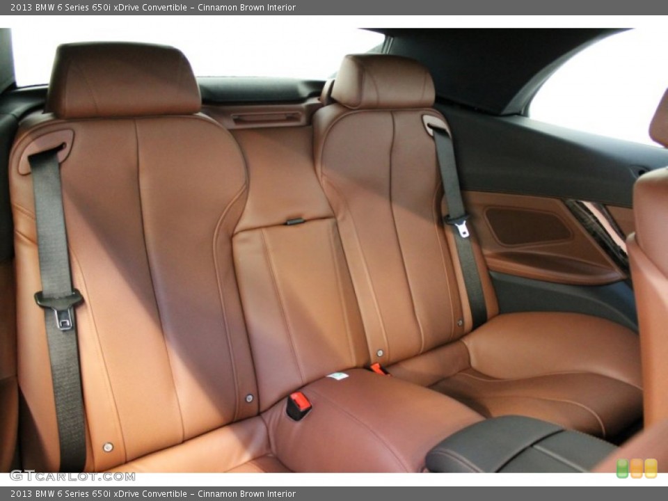 Cinnamon Brown Interior Rear Seat for the 2013 BMW 6 Series 650i xDrive Convertible #74661141