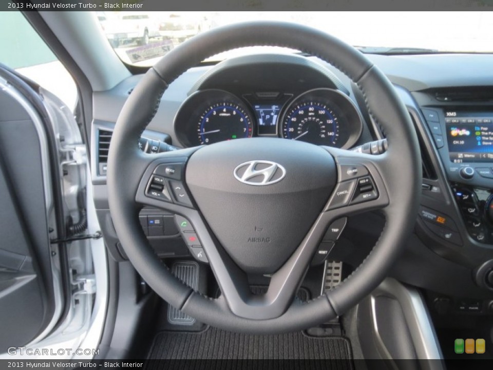 Black Interior Steering Wheel for the 2013 Hyundai Veloster Turbo #74662119