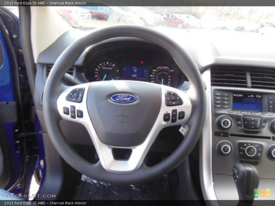 Charcoal Black Interior Steering Wheel for the 2013 Ford Edge SE AWD #74666001