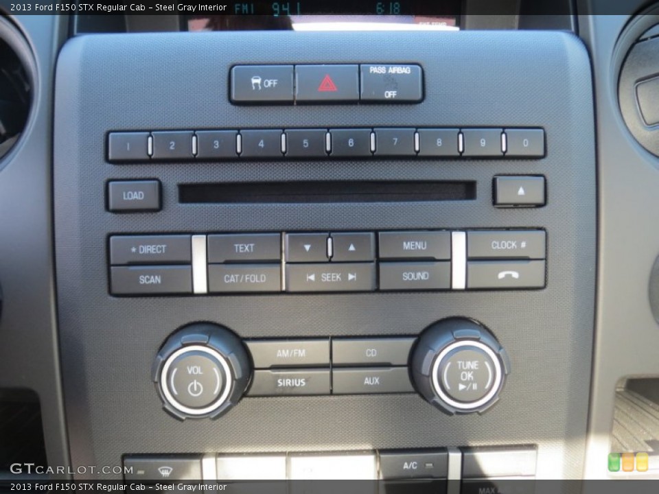 Steel Gray Interior Controls for the 2013 Ford F150 STX Regular Cab #74668168