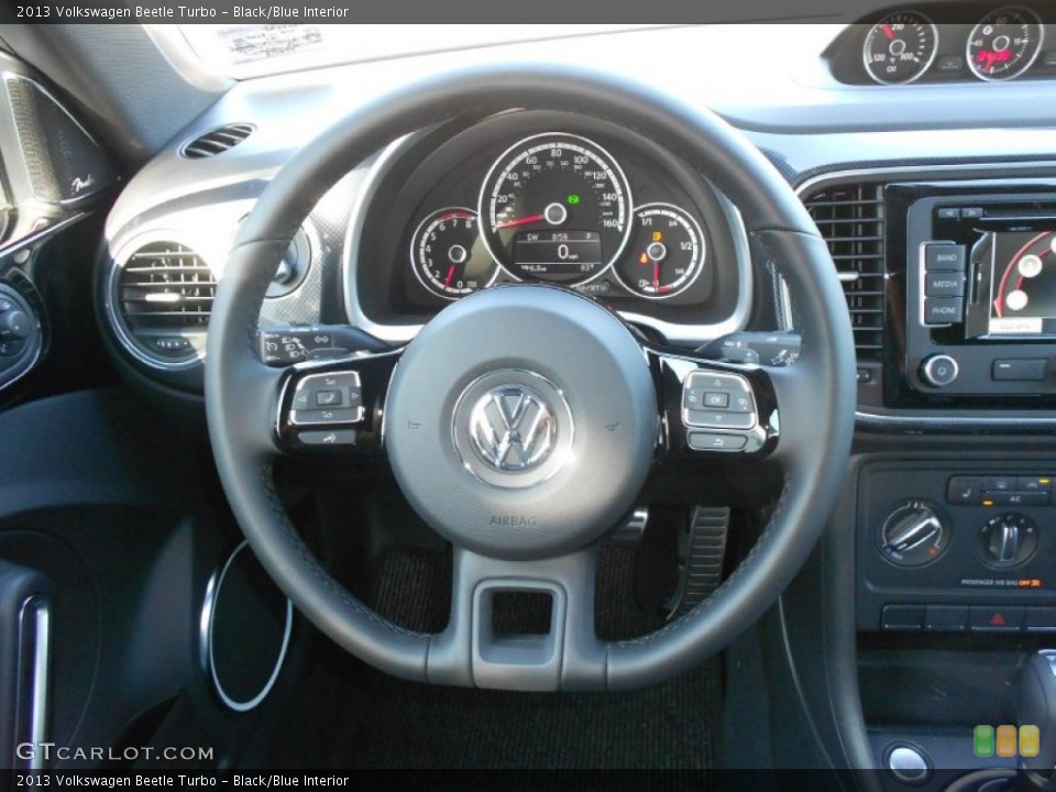 Black/Blue Interior Steering Wheel for the 2013 Volkswagen Beetle Turbo #74675475