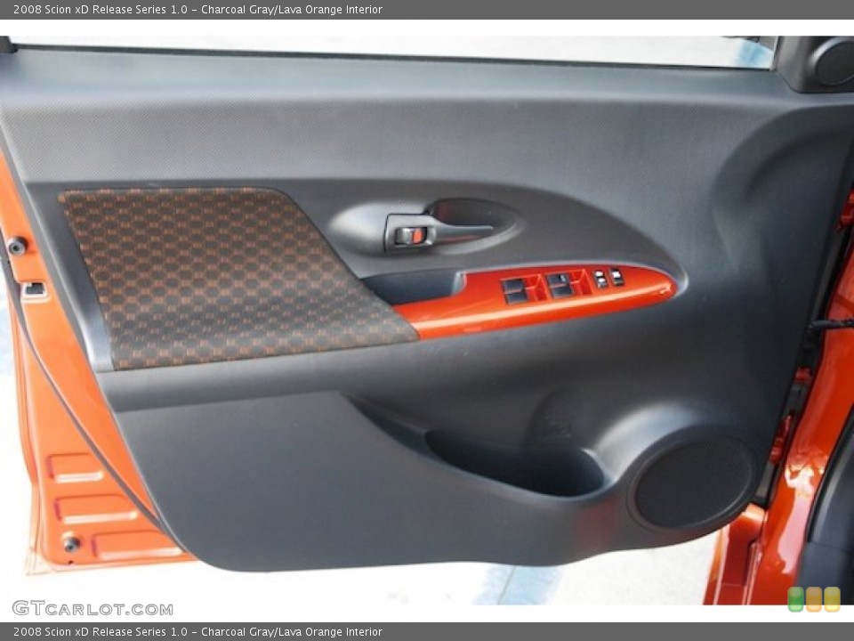 Charcoal Gray/Lava Orange Interior Door Panel for the 2008 Scion xD Release Series 1.0 #74677136