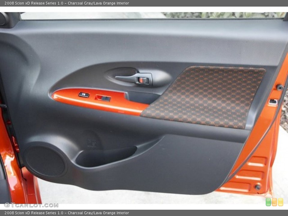 Charcoal Gray/Lava Orange Interior Door Panel for the 2008 Scion xD Release Series 1.0 #74677171