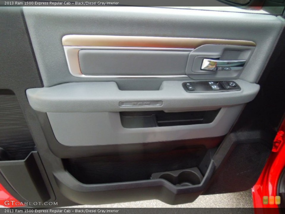 Black/Diesel Gray Interior Door Panel for the 2013 Ram 1500 Express Regular Cab #74700834