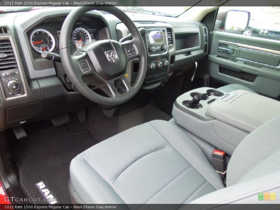 Black/Diesel Gray Interior Prime Interior for the 2013 Ram 1500 Express Regular Cab #74701152