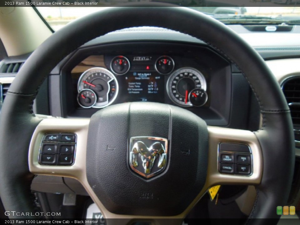 Black Interior Steering Wheel for the 2013 Ram 1500 Laramie Crew Cab #74703682