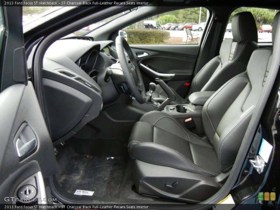 ST Charcoal Black Full-Leather Recaro Seats Interior Front Seat for the 2013 Ford Focus ST Hatchback #74711215