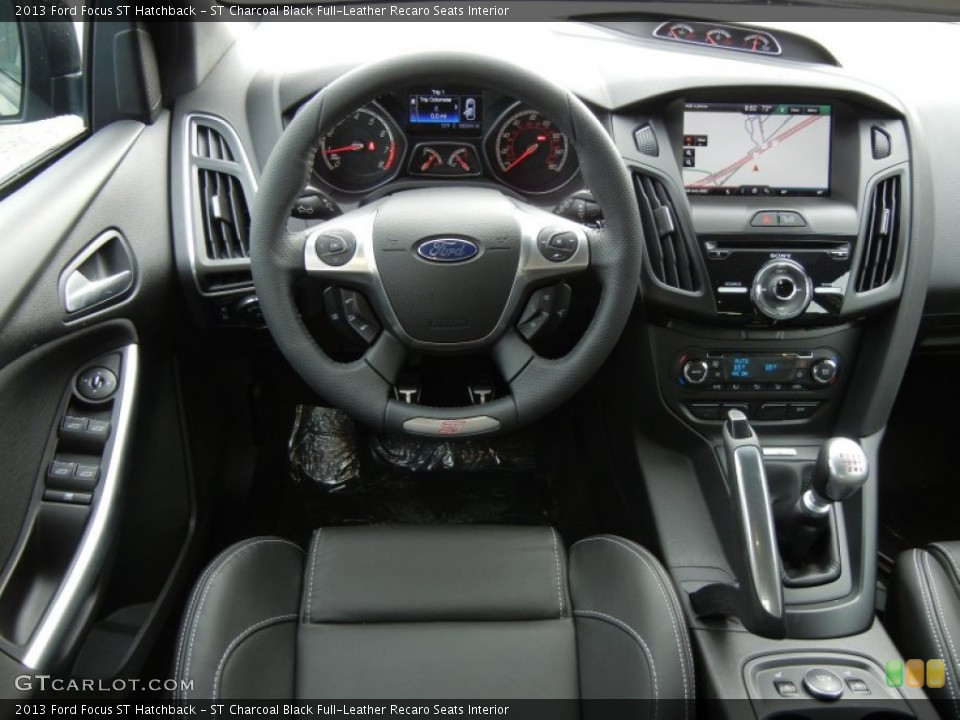 ST Charcoal Black Full-Leather Recaro Seats Interior Dashboard for the 2013 Ford Focus ST Hatchback #74711275