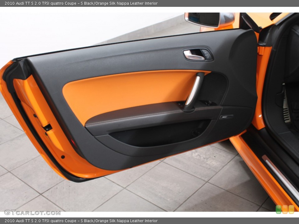 S Black/Orange Silk Nappa Leather Interior Door Panel for the 2010 Audi TT S 2.0 TFSI quattro Coupe #74719647