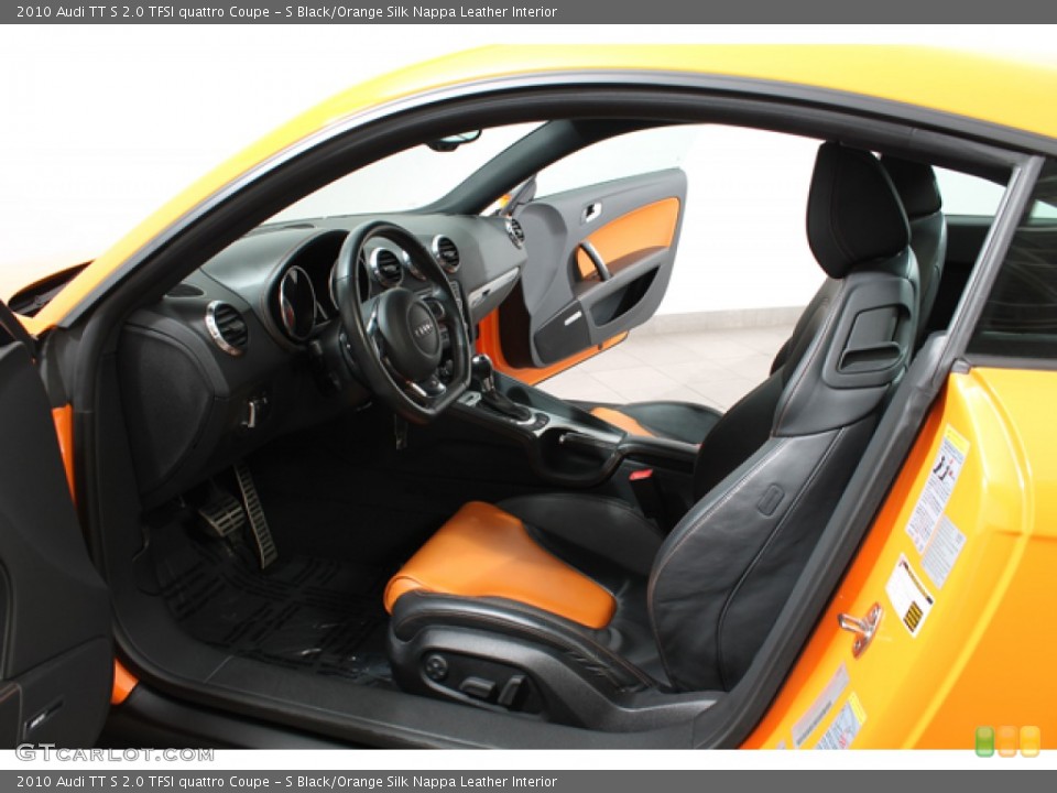 S Black/Orange Silk Nappa Leather Interior Front Seat for the 2010 Audi TT S 2.0 TFSI quattro Coupe #74719693