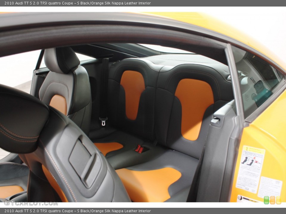 S Black/Orange Silk Nappa Leather Interior Rear Seat for the 2010 Audi TT S 2.0 TFSI quattro Coupe #74719720