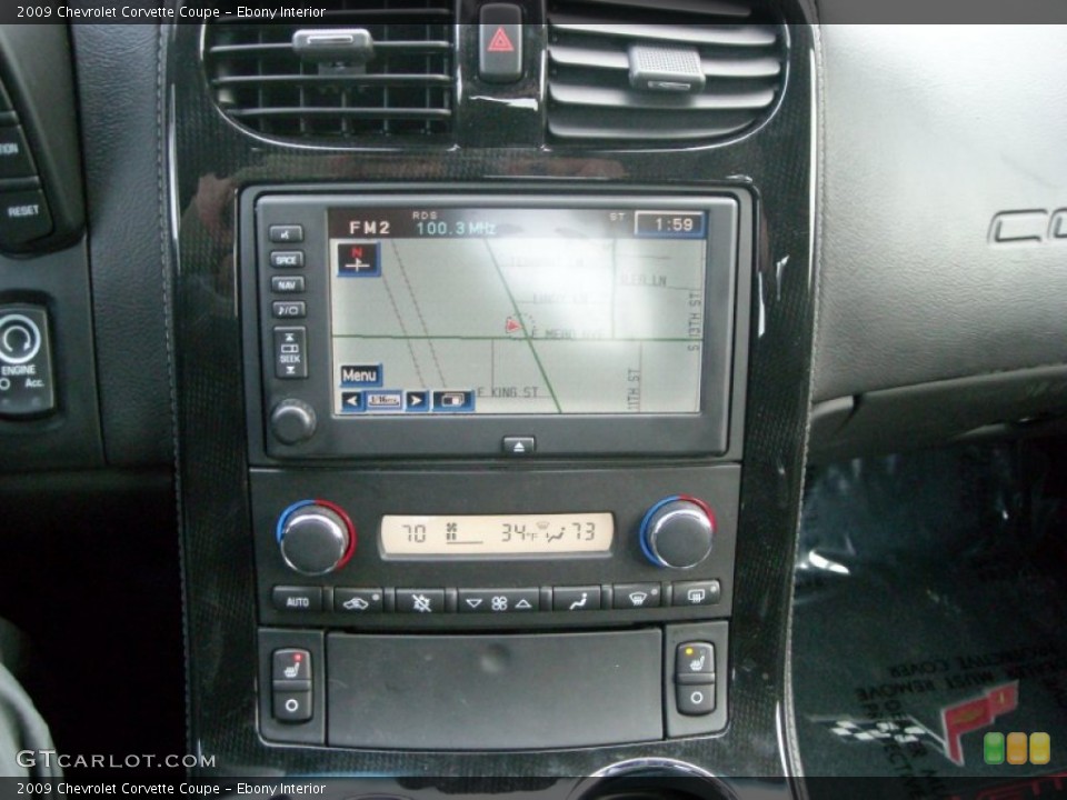 Ebony Interior Navigation for the 2009 Chevrolet Corvette Coupe #74736427