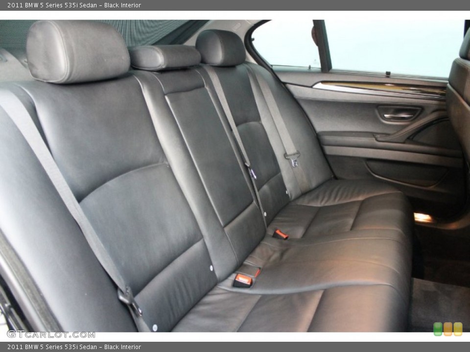 Black Interior Rear Seat for the 2011 BMW 5 Series 535i Sedan #74739366