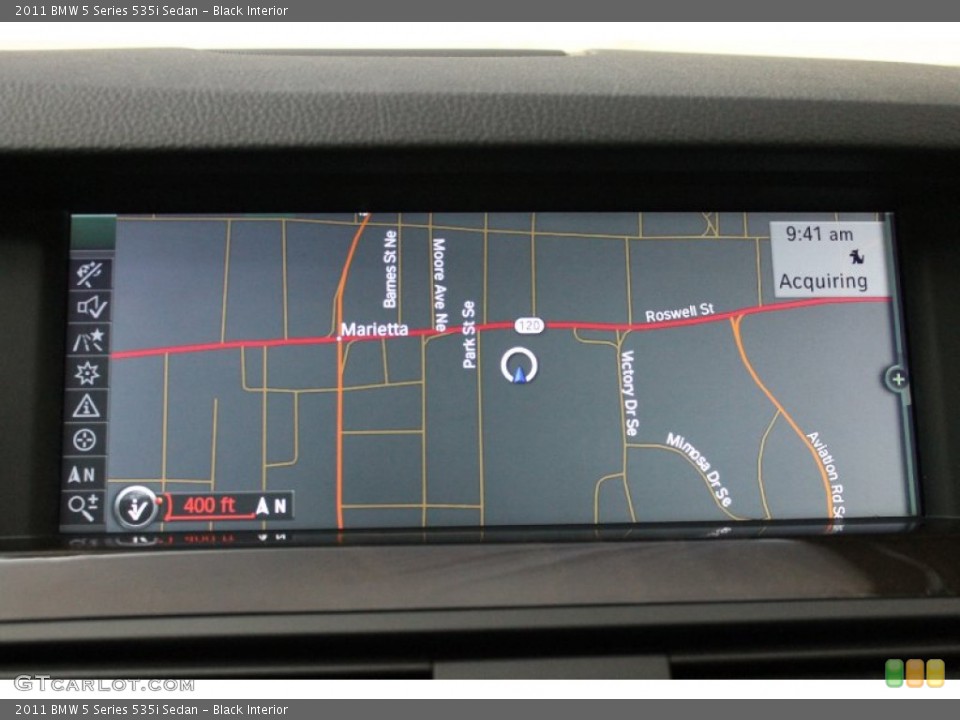 Black Interior Navigation for the 2011 BMW 5 Series 535i Sedan #74739706